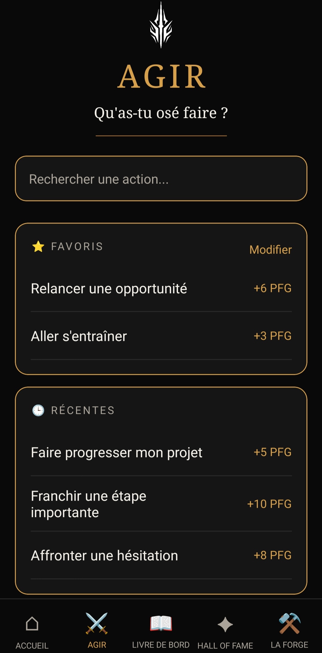 Écran Agir PFG